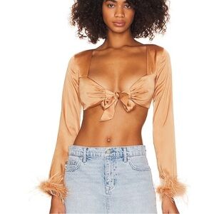 NWT Camilla Coelho Kimmy Top‎ in Soft Gold Size Small